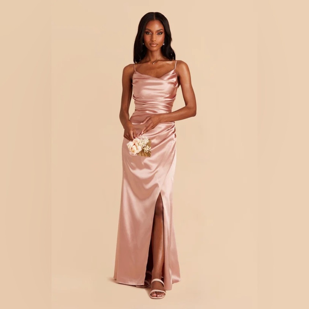 Birdy Grey Lydia Shiny Satin - Rose Gold Bridesmaid Dress | Small